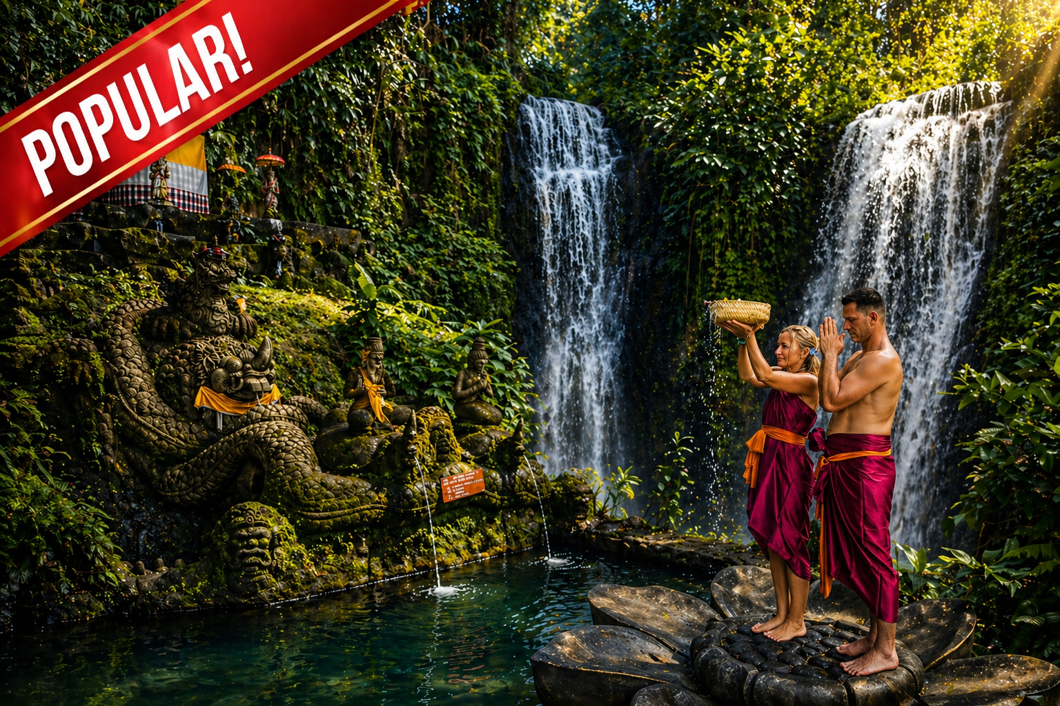 Ubud Spiritual and Cultural Tour at Taman Beji Griya purification temple waterfall