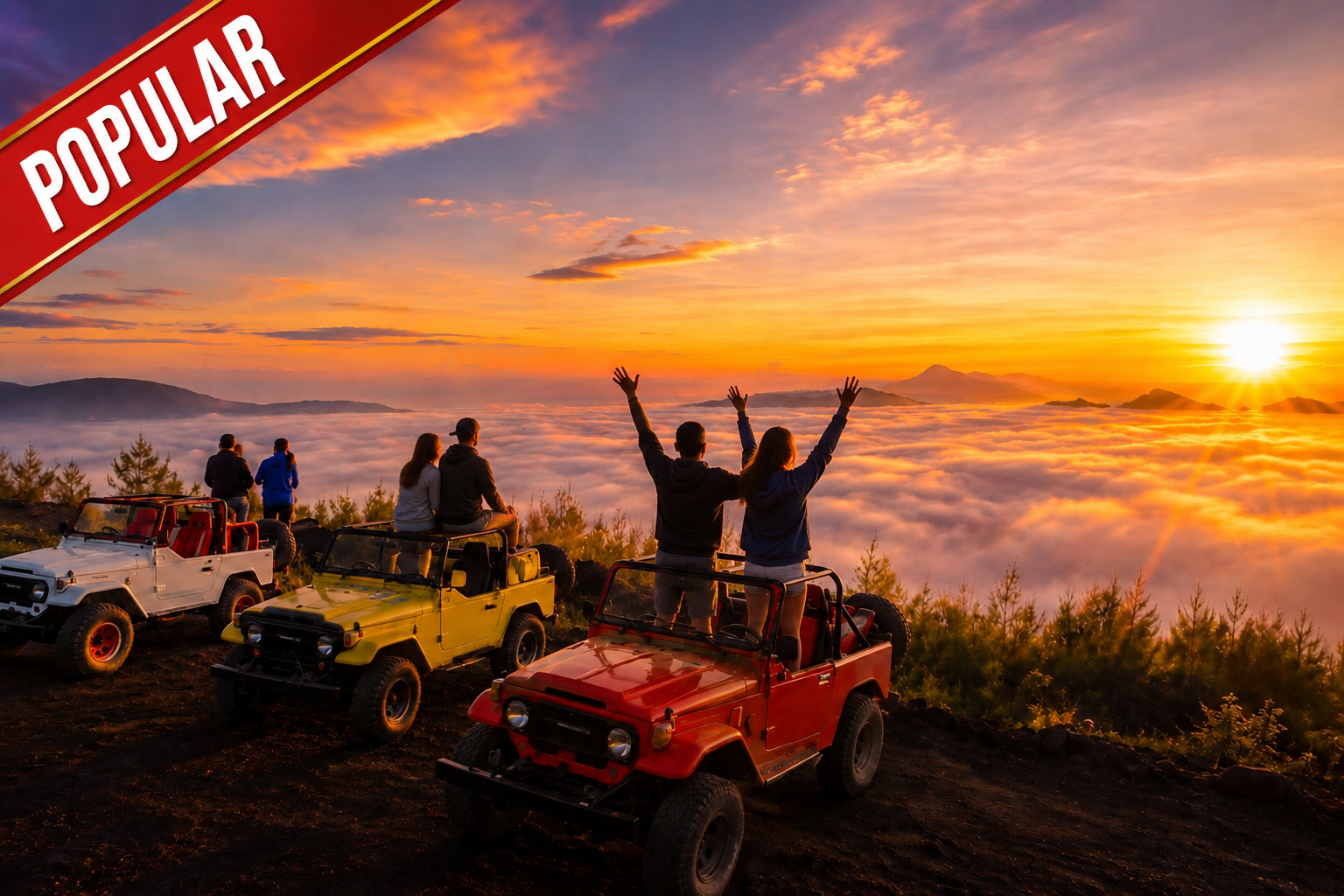 Bali Mount Batur sunrise jeep tour with panoramic volcano view