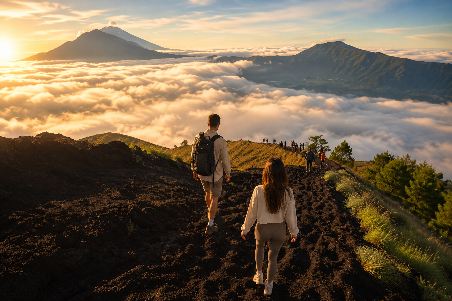 Popular Mount Batur sunrise trekking experience with natural hot spring in Bali