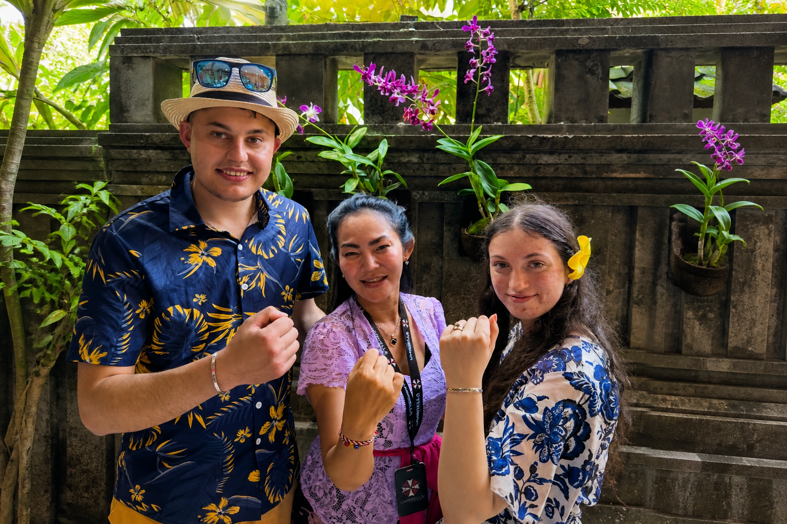 Honeymoon couple enjoying a silver jewelry making class in Ubud, Bali with a hands-on artisan experience